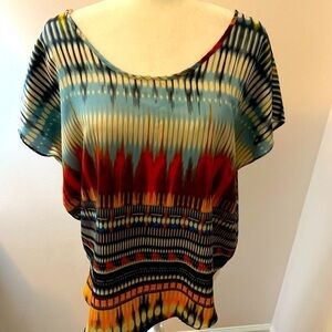 Forever 21 bright Aztec loose tunic, size M